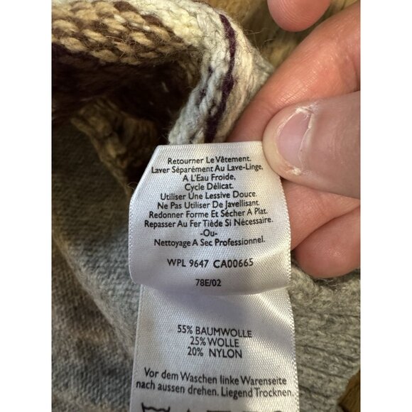 Eddie Bauer XXL Aztec Wool Blend Toggle Cardigan Sweater Cozy Country City VTG - Picture 11 of 15